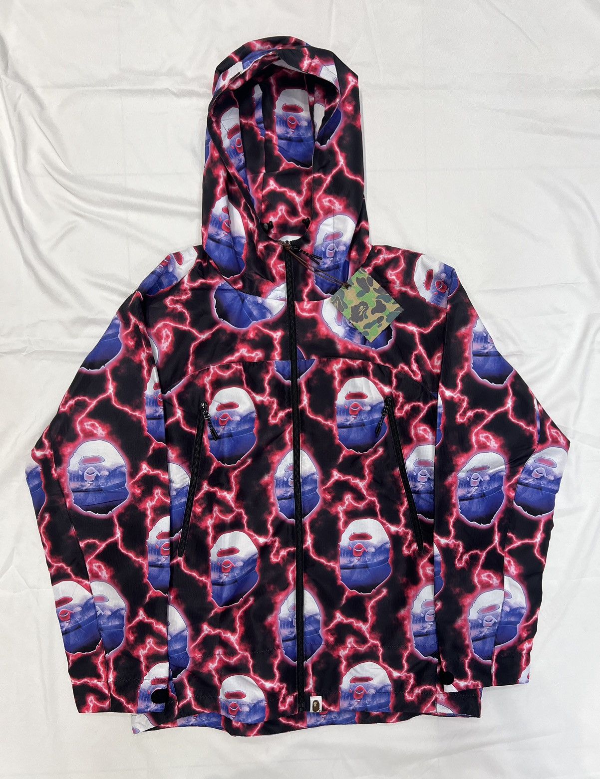 Bape Lightning Head Zip Hoodie Jacket L