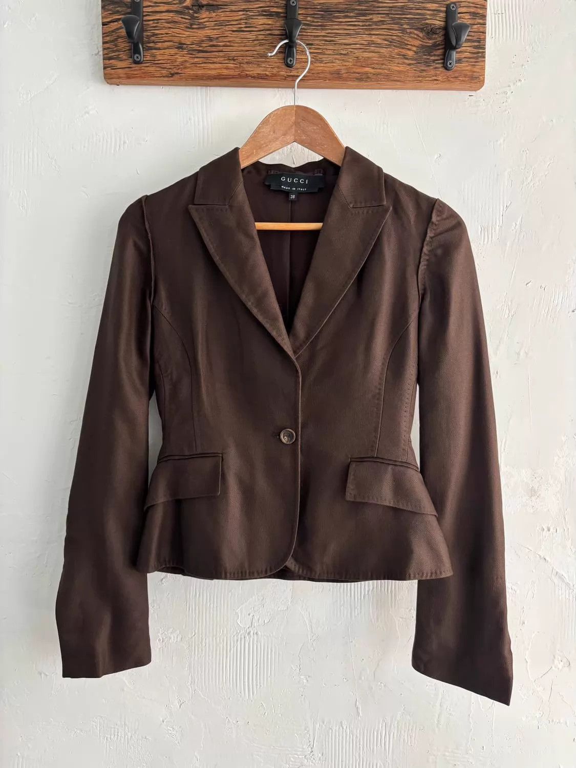 Gucci Gucci Vintage Berkley Band Collar Muted Brown Blazer Size XS / US 0-2 / IT 36-38 - 3 Thumbnail