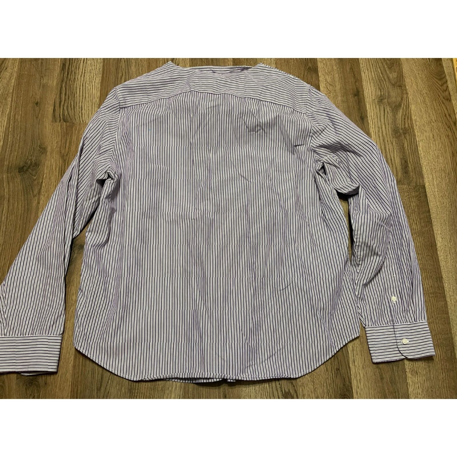 Ralph Lauren Lauren Ralph Lauren Shirt Men XL Purple White Striped Button Up Non Iron - Casual, Regular Fit, Long Sleeve, Collared, Free Return Size US XL / EU 56 / 4 - 2 Thumbnail