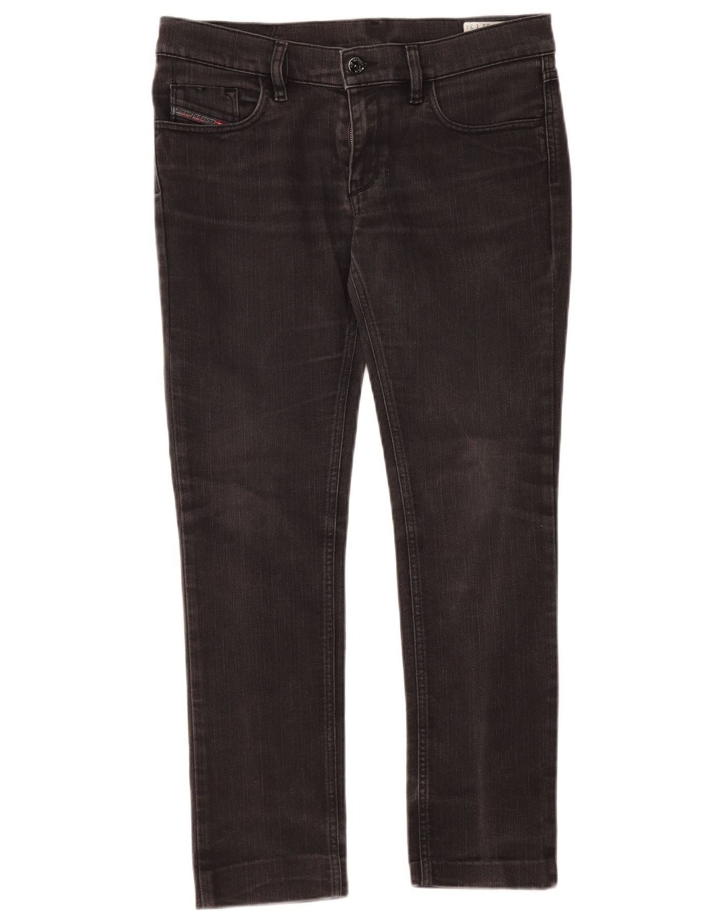 Diesel Womens Livy Super Slim Straight Jeans W31 L28 Grey Cotton Size 42" / US 20 - 1 Thumbnail