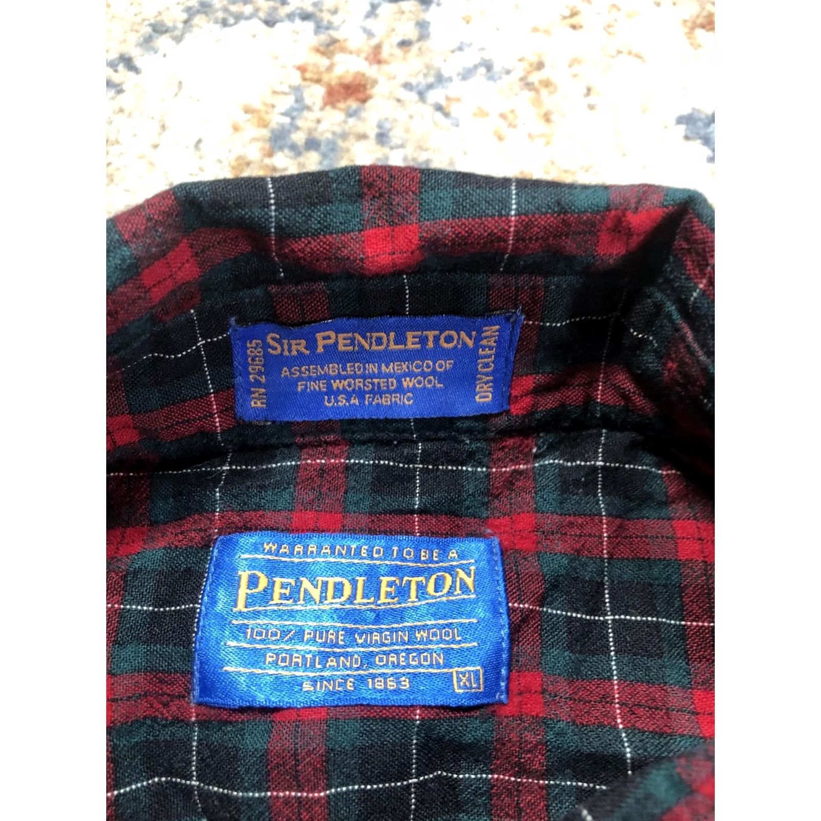 Pendleton VINTAGE Pendleton Shirt Mens XL Red Green Plaid Wool Long Sleeve Button-Down Shirt Size US XL / EU 56 / 4 - 7 Thumbnail
