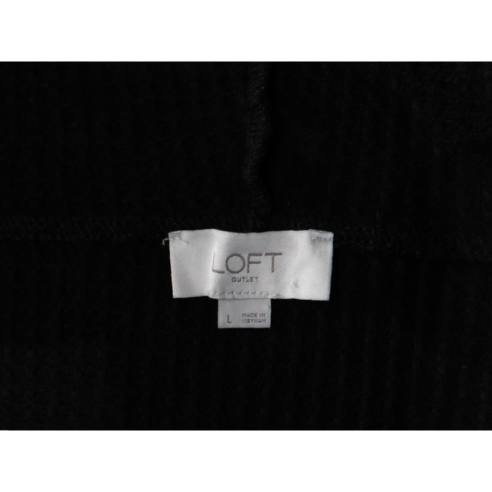Loft LOFT Cardigan Sweater Ladies L Black Cotton Knit Rib Long Sleeve Round Neck Stretch Button Up Modern Designer Casual Fall Winter Spring Size L / US 10 / IT 46 - 7 Thumbnail