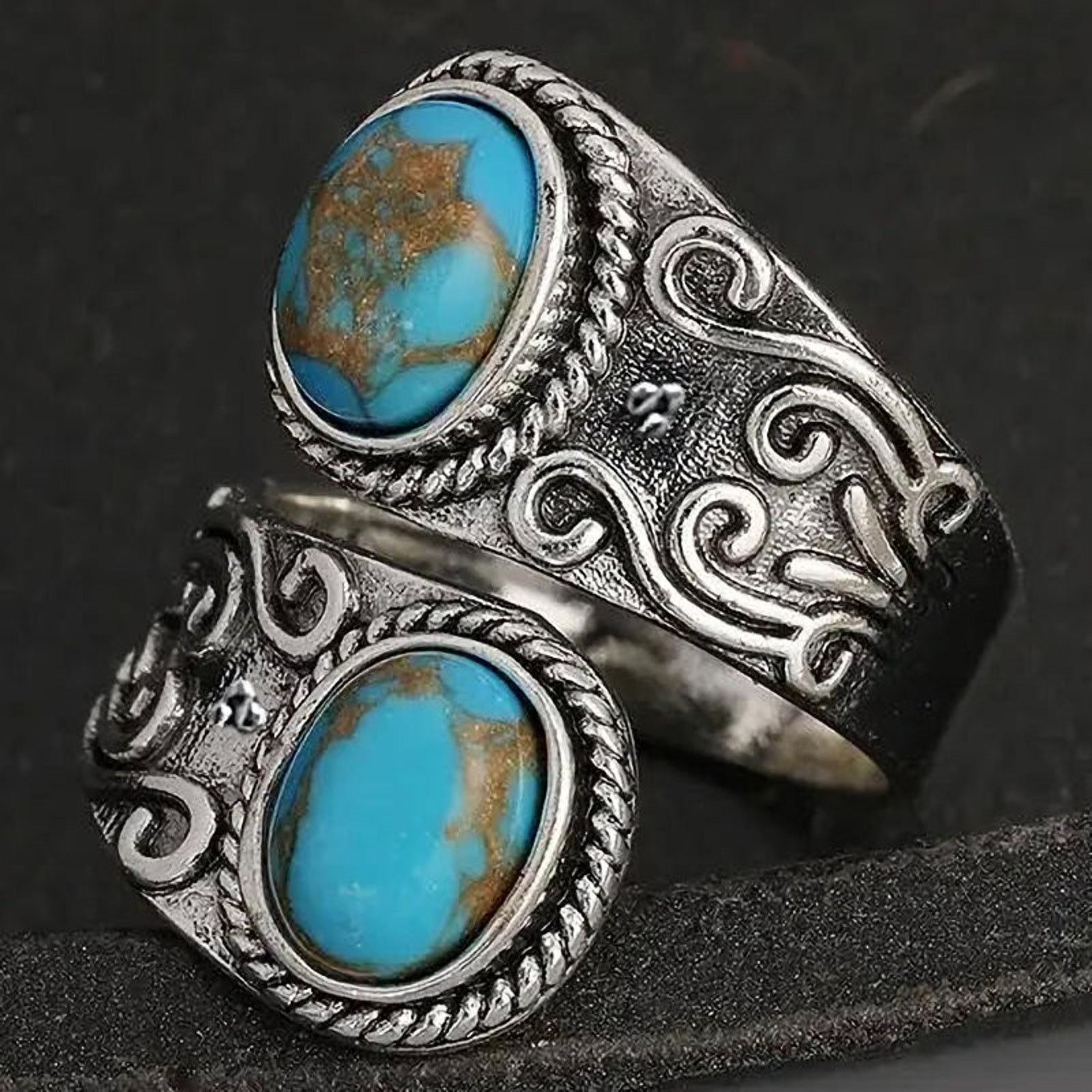Other Adjustable Faux Turquoise Bohemian Wrap Ring Size ONE SIZE - 6 Thumbnail
