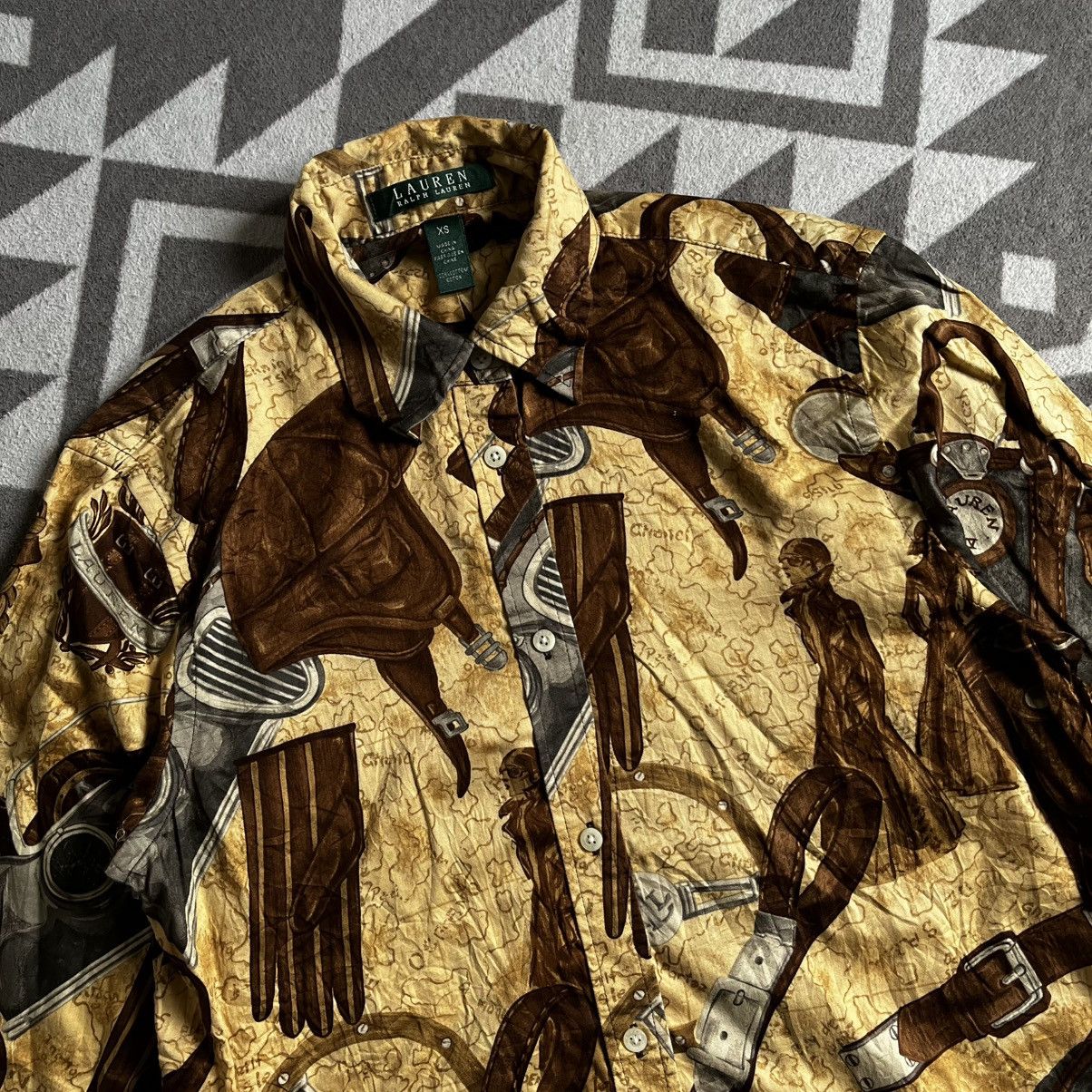 Ralph Lauren Vintage Lauren Ralph Lauren Equestrian Print Shirt – RARE Size XS / US 0-2 / IT 36-38 - 3 Thumbnail