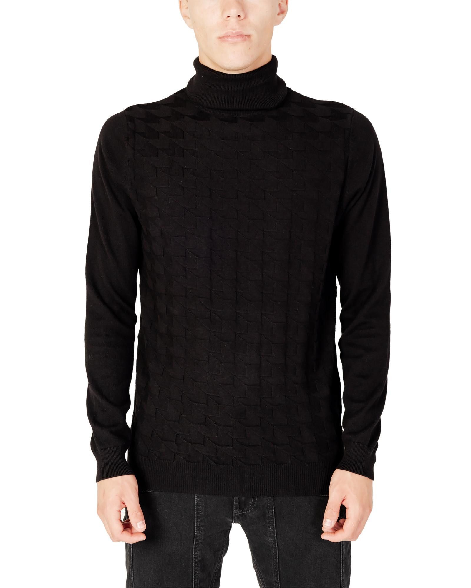 Image of Antony Morato Plain Knitwear With Long Sleeves And Turtleneck in Black, Men's (Size XL)