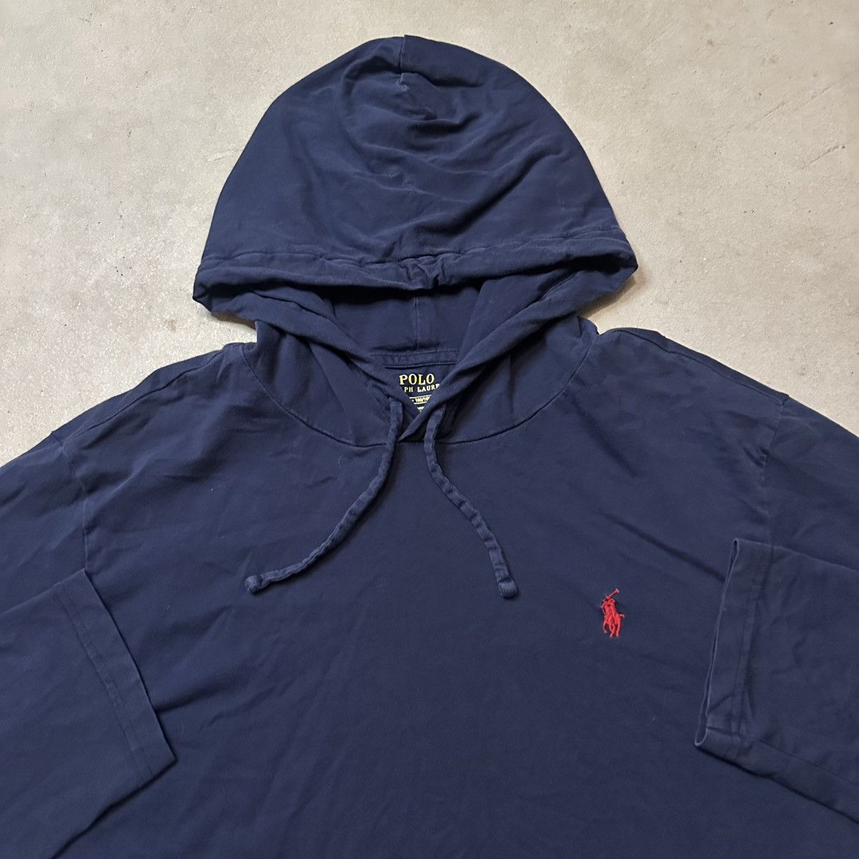 Polo Ralph Lauren Navy Polo Ralph Lauren Lightweight Thin Hoodie Size L Size US L / EU 52-54 / 3 - 2 Thumbnail
