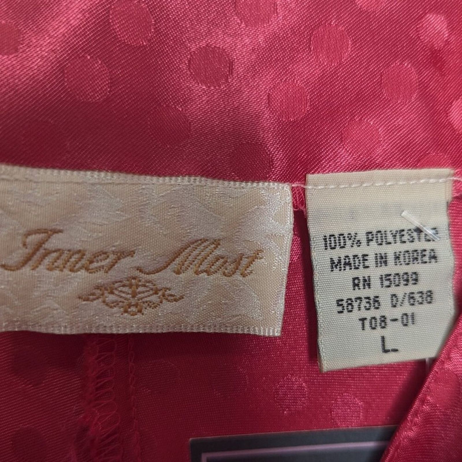 Vintage Vintage Pink Polka Dot Pattern Satin Slip Dress Buttons Size L / US 10 / IT 46 - 3 Thumbnail
