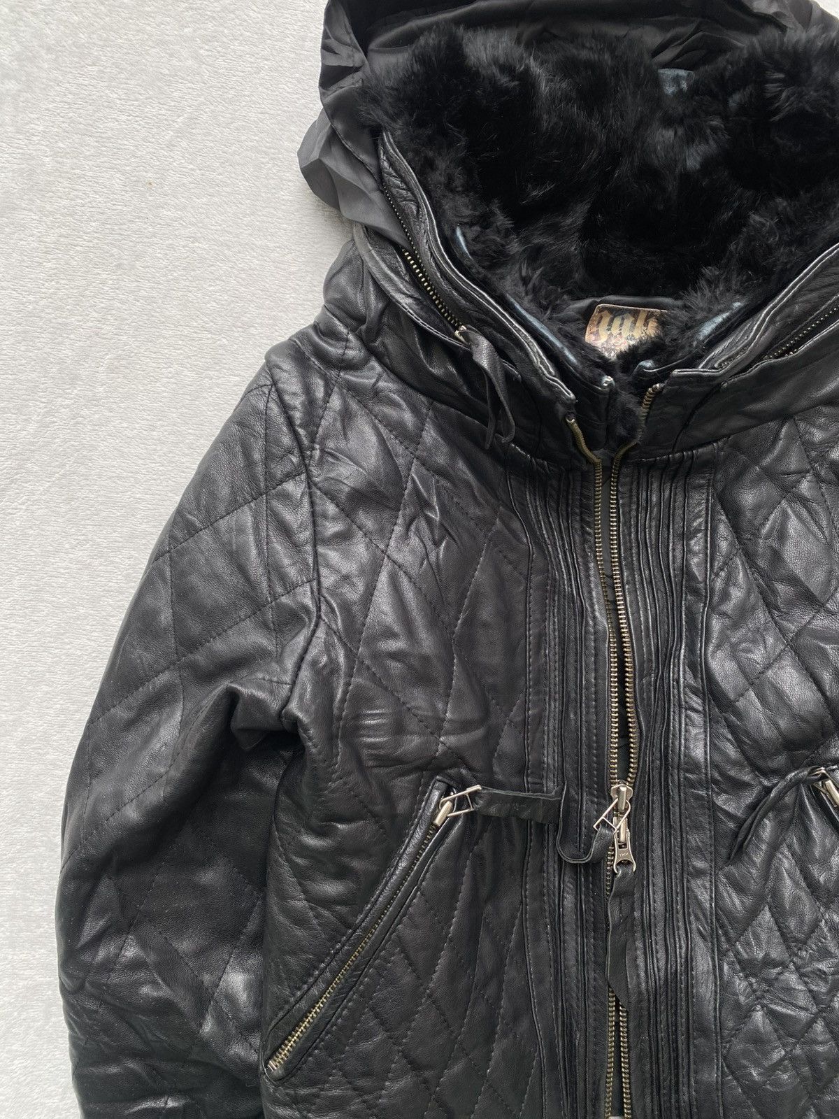 Japanese Brand 2000s Galicia / Galicie- Bono Fur Quilted Leather Jacket Size S / US 4 / IT 40 - 7 Thumbnail
