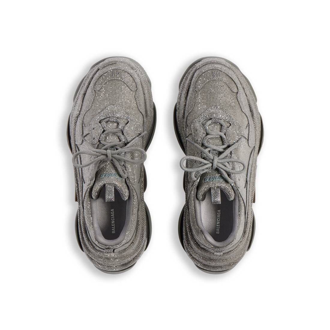 Balenciaga o1srvl11e0426 Triple S Sneakers With Rhinestone in Dark Grey Size US 11 / IT 41 - 6 Thumbnail