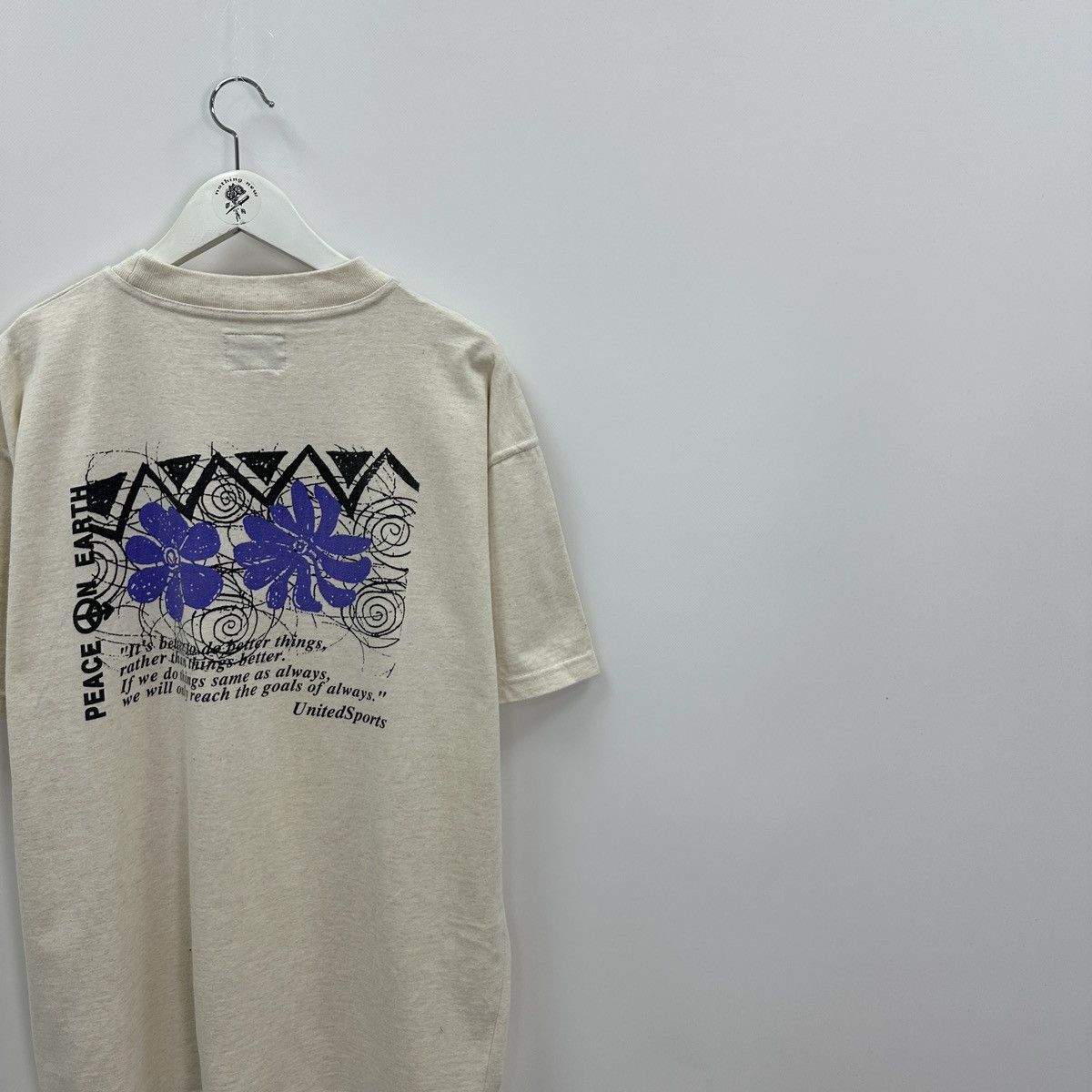 Vintage Vintage 90s United Sports Peace on Earth hippie tee y2k rare Size US XL / EU 56 / 4 - 2 Thumbnail