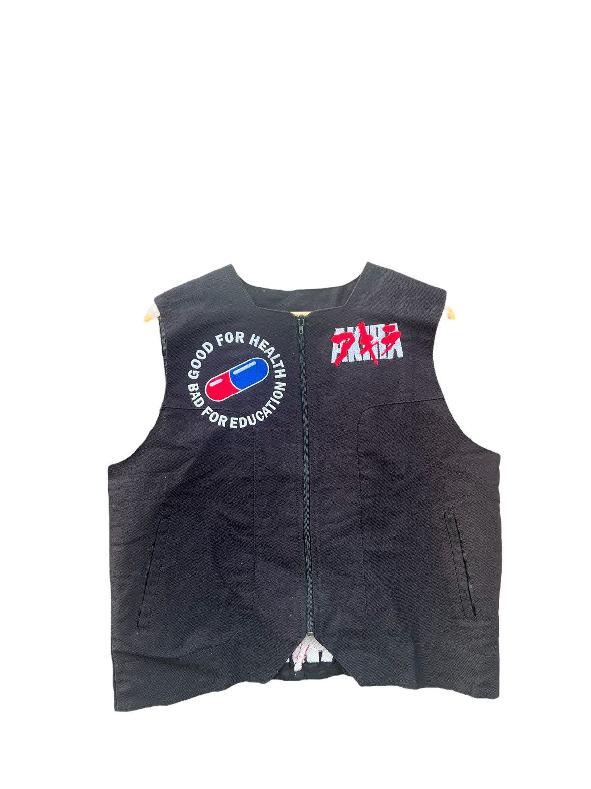 image of Canvas Akira Black Vest Super Anime 90’S Vintage, Men's (Size Large)