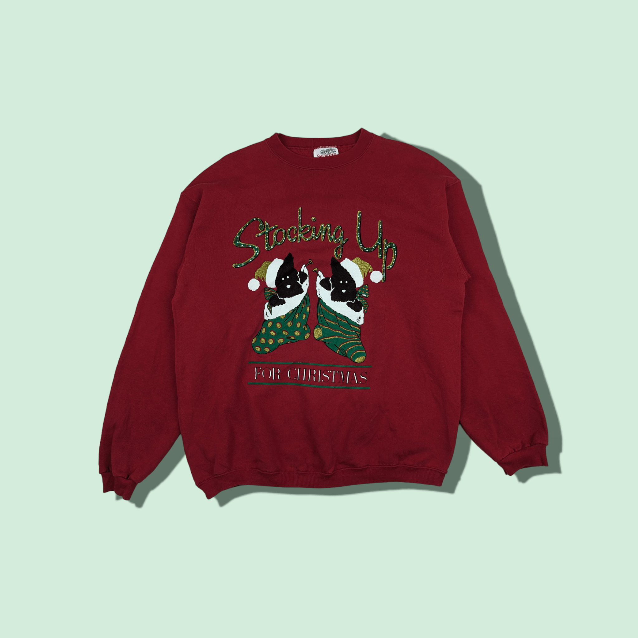 Vintage Vintage 90's MERRY CHRISTMAS Winter Holiday Jumper Size US XL / EU 56 / 4 - 1 Thumbnail