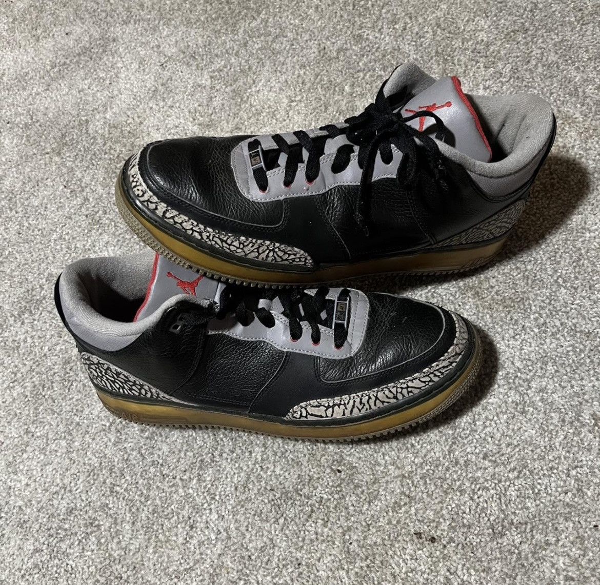 Jordan Brand × Nike Size 14 Mens Nike Air Jordan Fusion 3 Ajf 2008 Black Cement Size US 14 / EU 47 - 1 Thumbnail