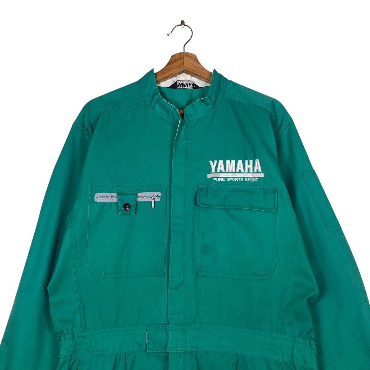 Japanese Brand 📌Vintage Coverall Worker Racing Yamaha Big Logo Spell Out Size US 36 / EU 52 - 4 Thumbnail