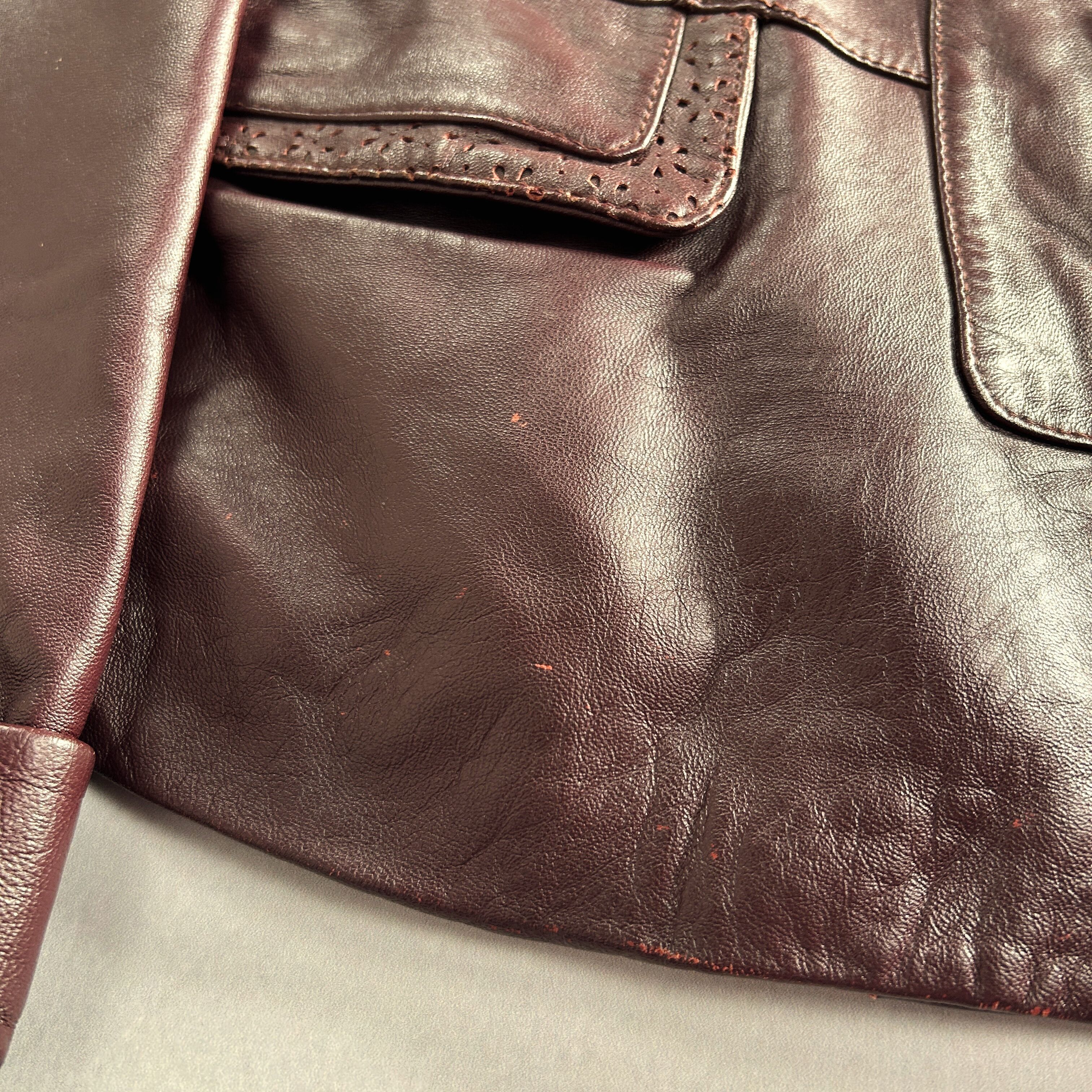 Vintage Y2K Fitted Leather Jacket Brown Tailored Minimal Blazer Size US S / EU 44-46 / 1 - 13 Thumbnail