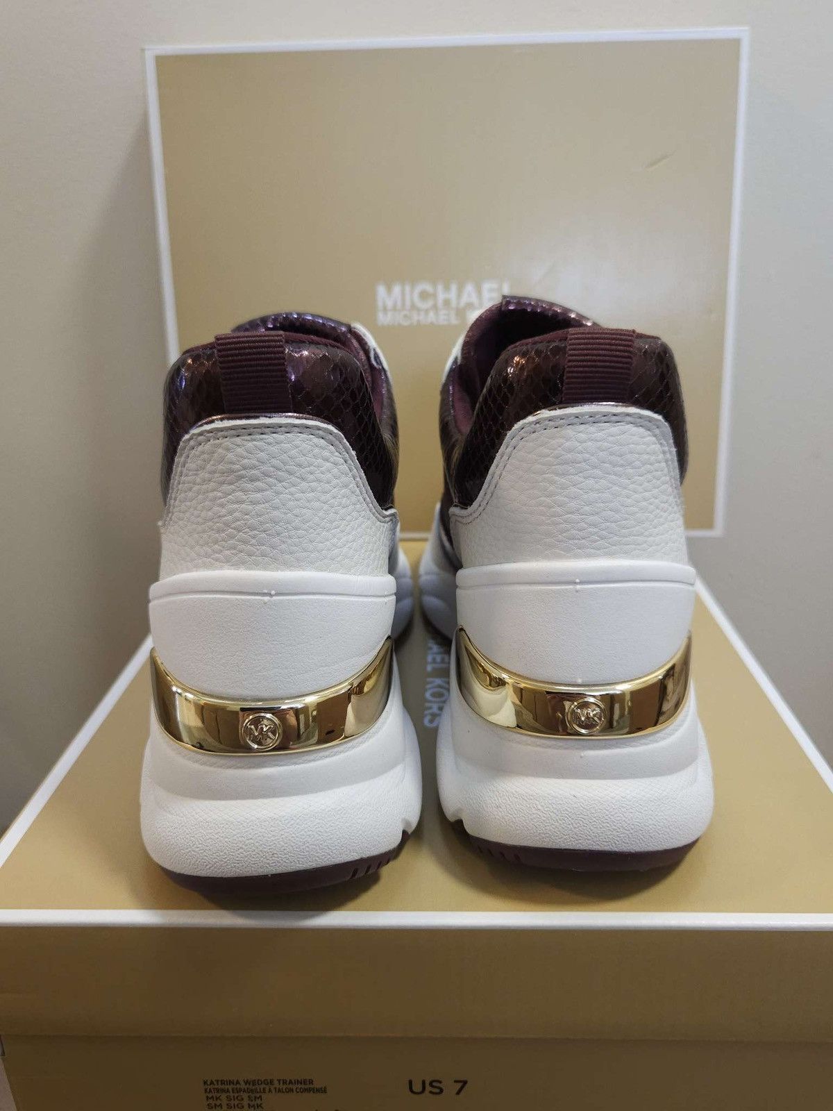 Michael Kors Katrina Signature Logo & Metallic Lizard Embossed Trainer MK Size US 7 / IT 37 - 8 Thumbnail