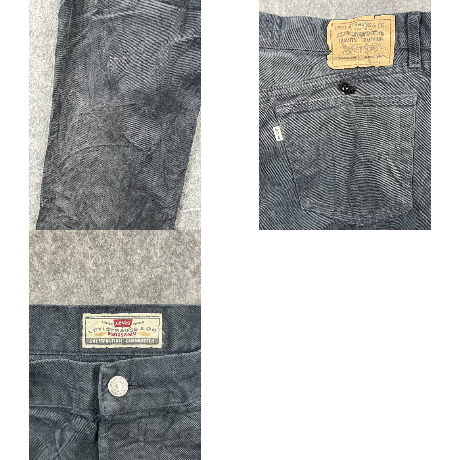 Levi's VINTAGE Levi's 551 Jeans Men Regular 38x34 Corduroy Black/Blue 90s Straight Pants Size US 38 / EU 54 - 8 Thumbnail