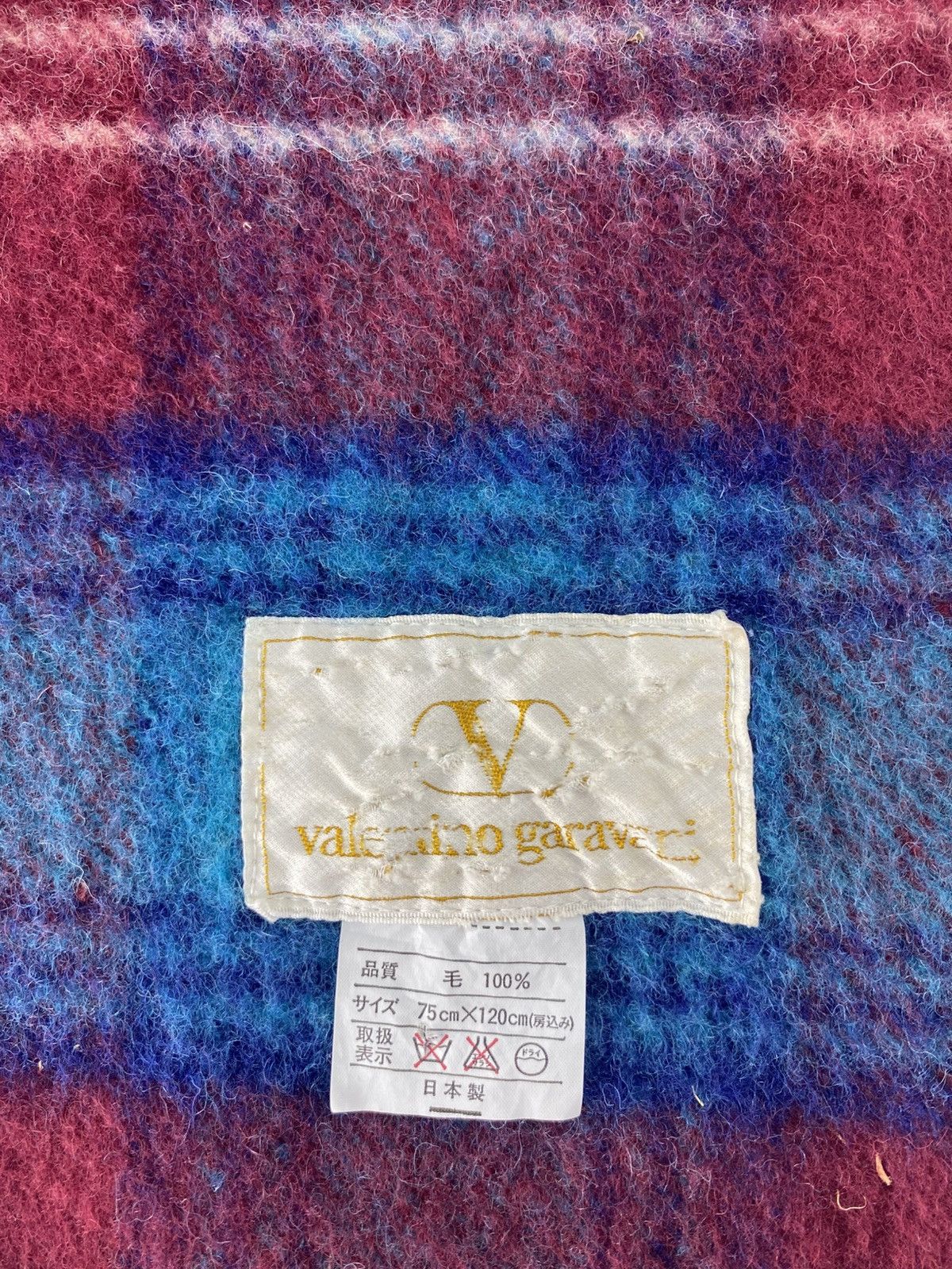 Valentino 90s Valentino Garavani Lambswool Plaid Checked Tartan Scarf Size ONE SIZE - 4 Thumbnail