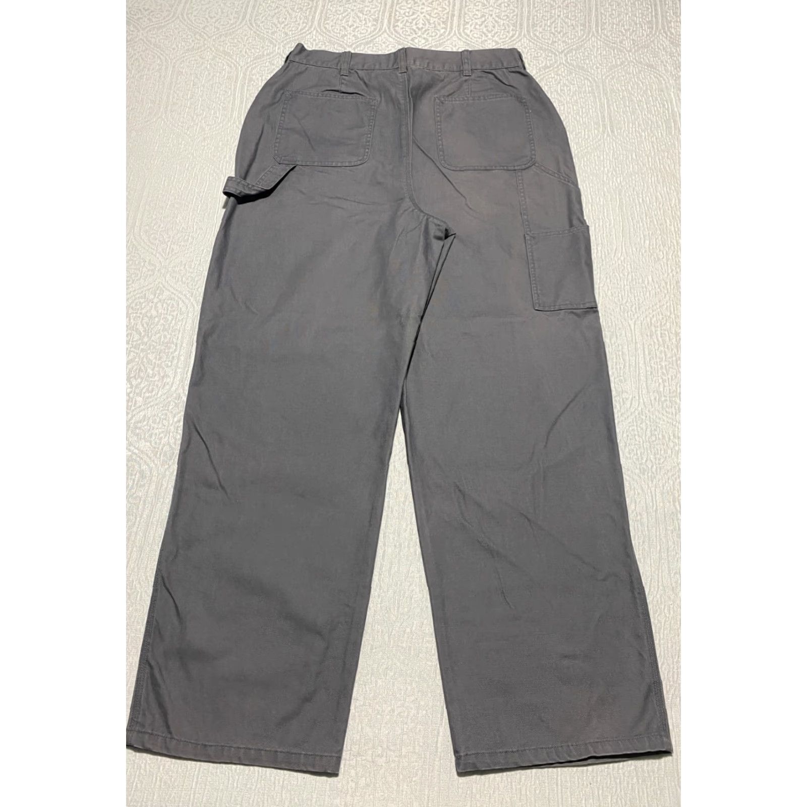 Vintage FG Field Gear Carpenter Womens Pants 14 Gray Baggy 90s Style Wide-Leg Workwear Casual Modern Size 24" / US 00 / IT 34 - 2 Thumbnail