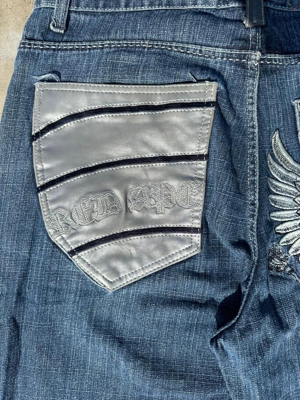 Japanese Brand × Vintage Red Ape embroided back pocket denim Jean's Size US 38 / EU 54 - 9 Thumbnail