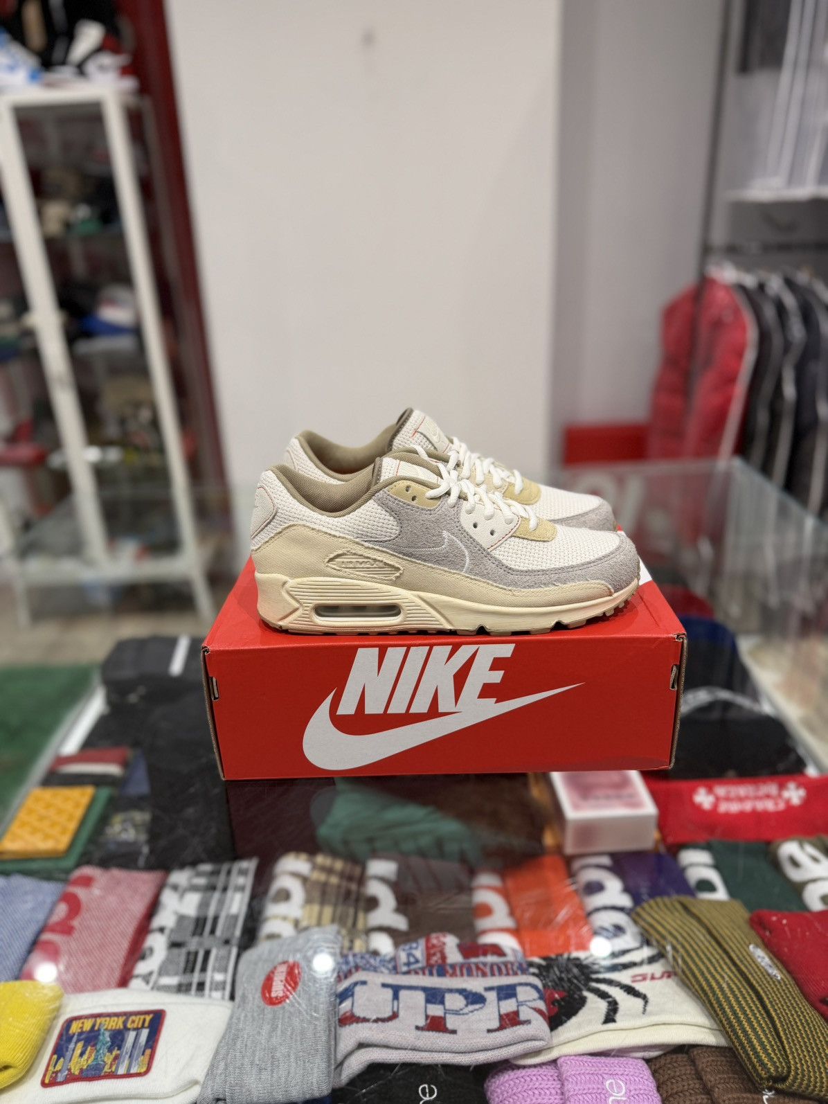 Nike Nike Air Max 90 Premium Pale Ivory Size: 8.5 Size US 8.5 / EU 41-42 - 1 Thumbnail
