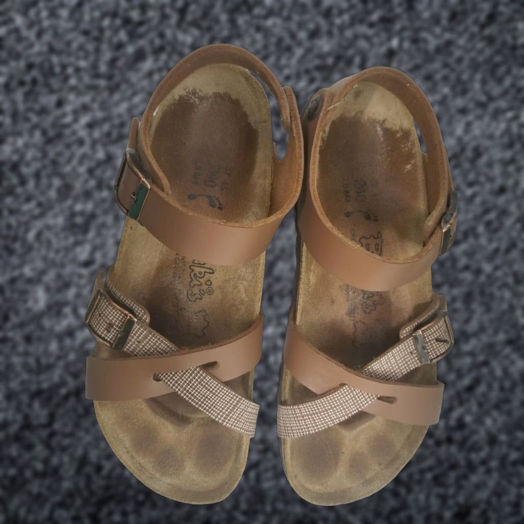 Birkenstock VINTAGE Birkenstock Lillie Plaid Sandals Women Size 6 Brown Adjustable Ankle Strap Flat Size US 6 / IT 36 - 1 Thumbnail