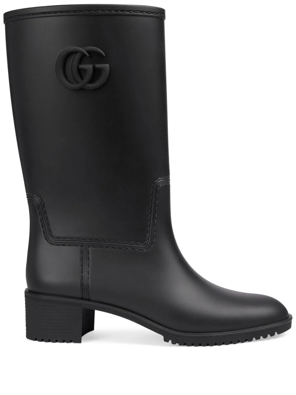 Gucci o1s1wg110225 Women's Double G Rain Boots in Black Size US 10 / IT 40 - 1 Thumbnail