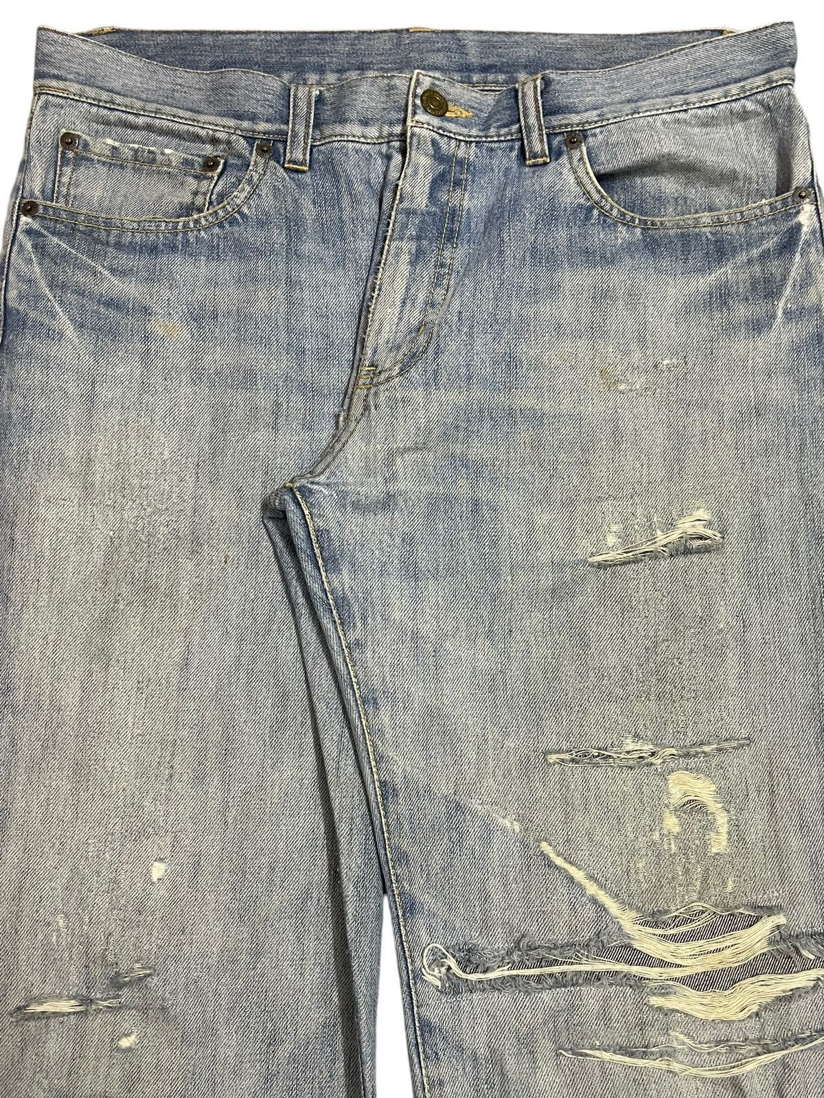 14th Addiction Vintage Japanese Brand Blue Wash Distressed Style Jeans Size US 34 / EU 50 - 4 Thumbnail