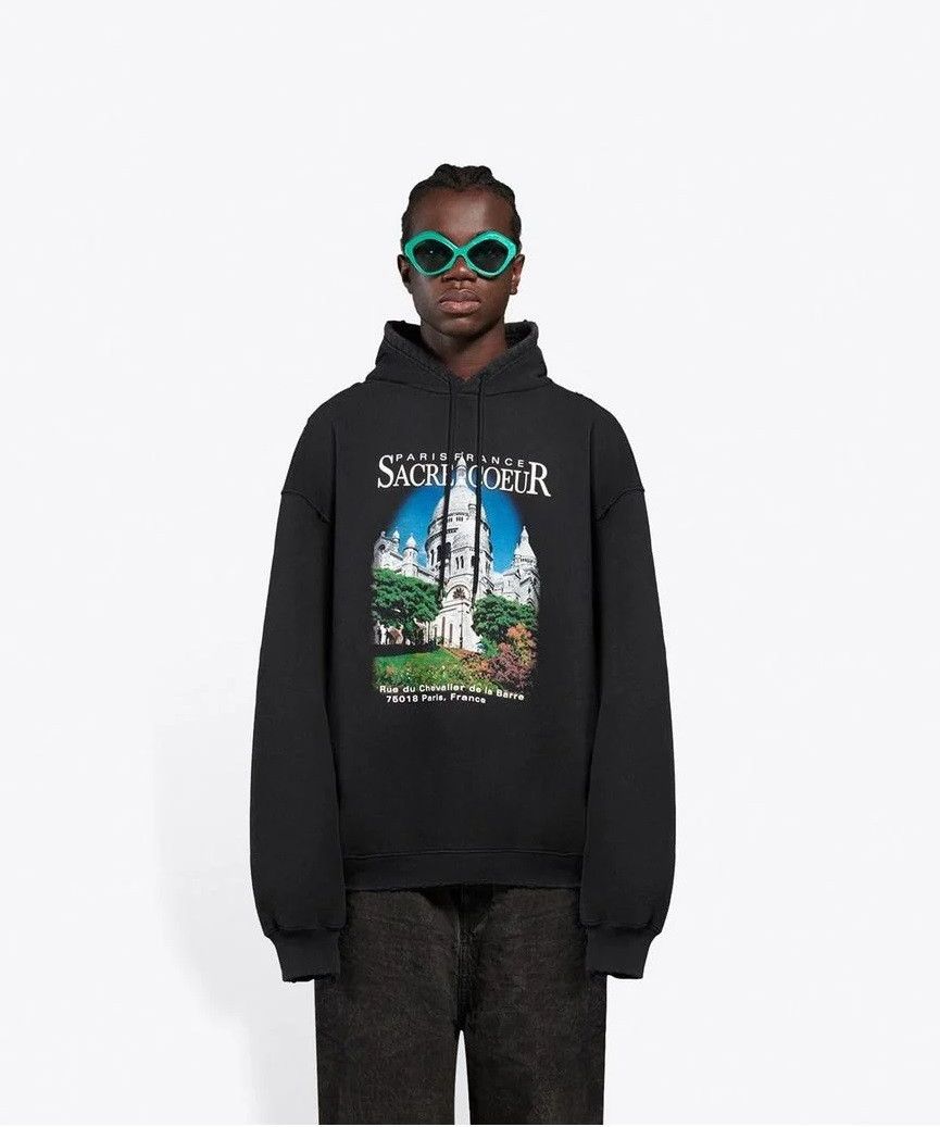 Balenciaga Balenciaga SS21 Sacré Coeur Hoodie - Black Cotton Size US M / EU 48-50 / 2 - 16 Thumbnail