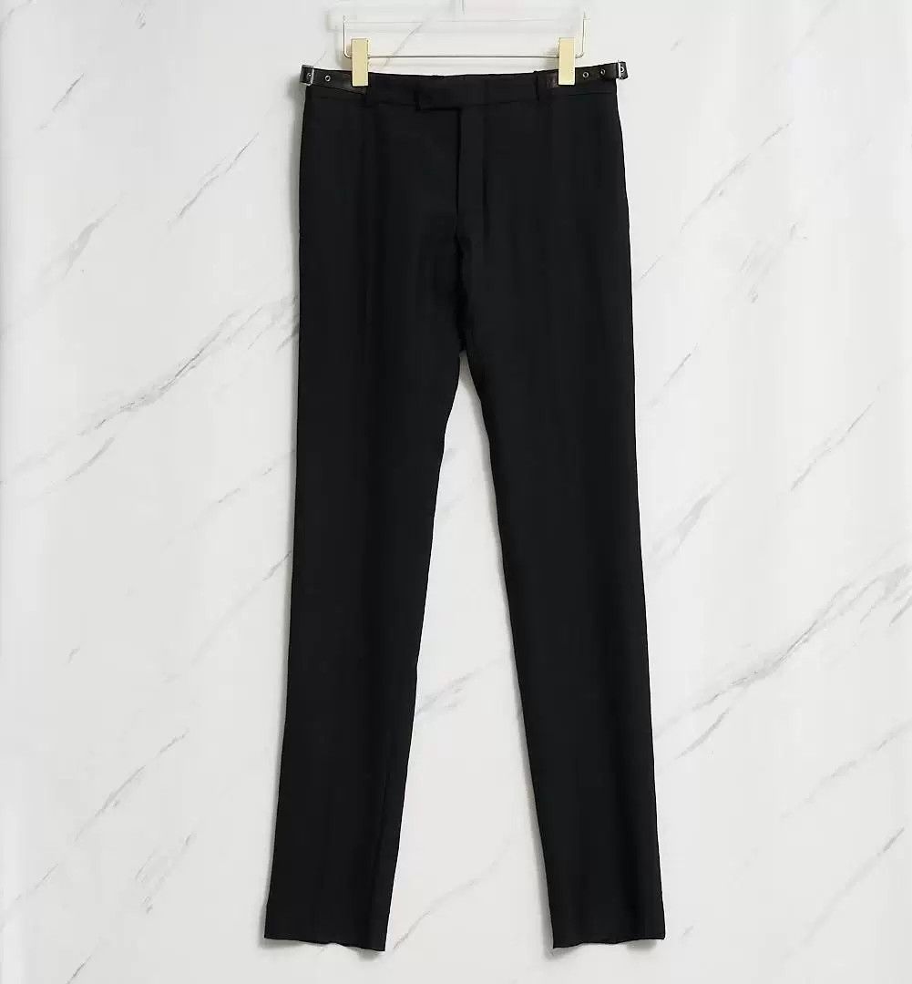 Saint Laurent Paris Saint Laurent Men's Black Wool Trousers Size US 30 / EU 46 - 1 Thumbnail