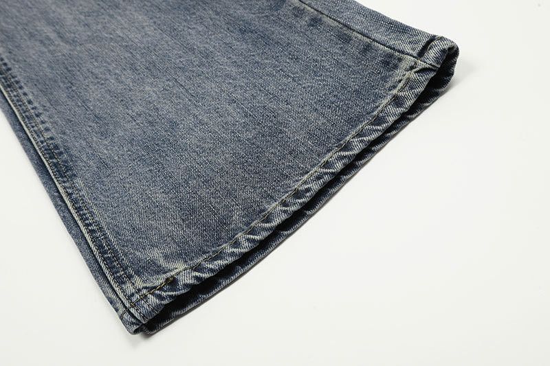 Jean High street retro washed men's loose casual distressed jeans Size US 32 / EU 48 - 6 Thumbnail