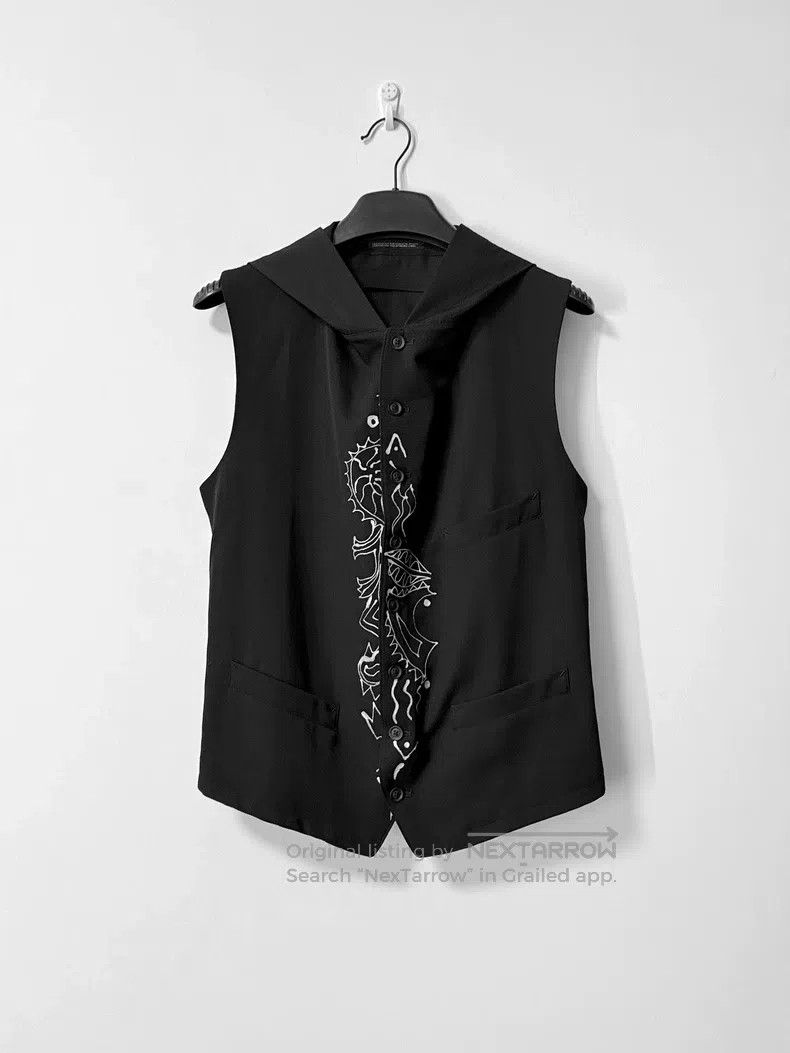 Yohji Yamamoto Yohji Yamamoto 21ss Main Line Show Graffiti Hooded Vest Size US L / EU 52-54 / 3 - 3 Thumbnail