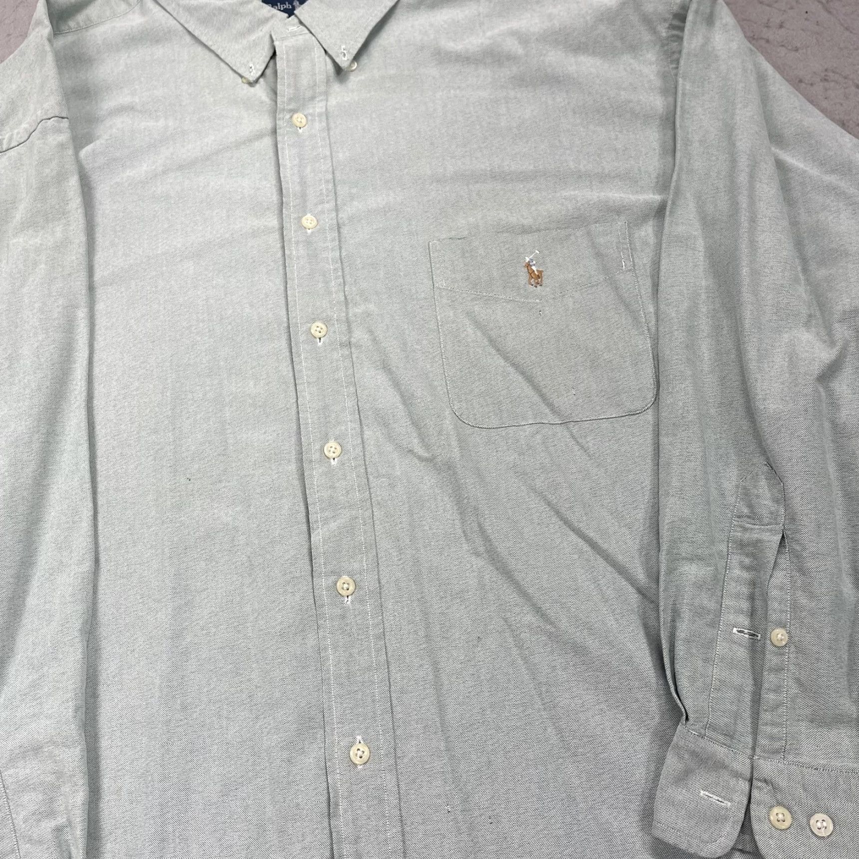 Ralph Lauren Ralph Lauren Shirt Big 4X Mens Green Long Sleeve Button-Down Cotton Oxford Size US XXL / EU 58 / 5 - 4 Thumbnail