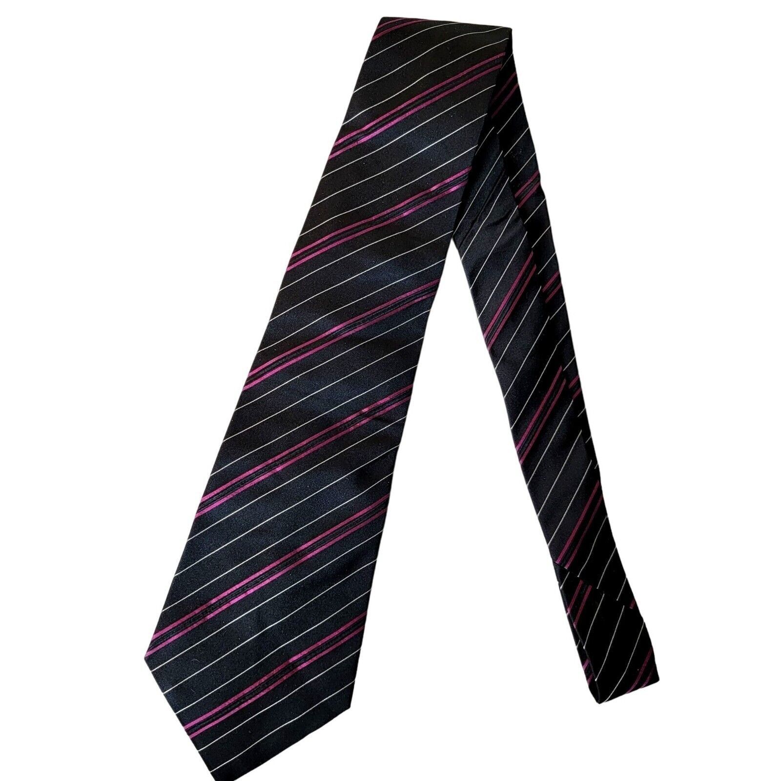 Ralph Lauren Ralph Lauren Purple Label 100% Silk Repp Neck Tie Mens Black Size ONE SIZE - 12 Thumbnail