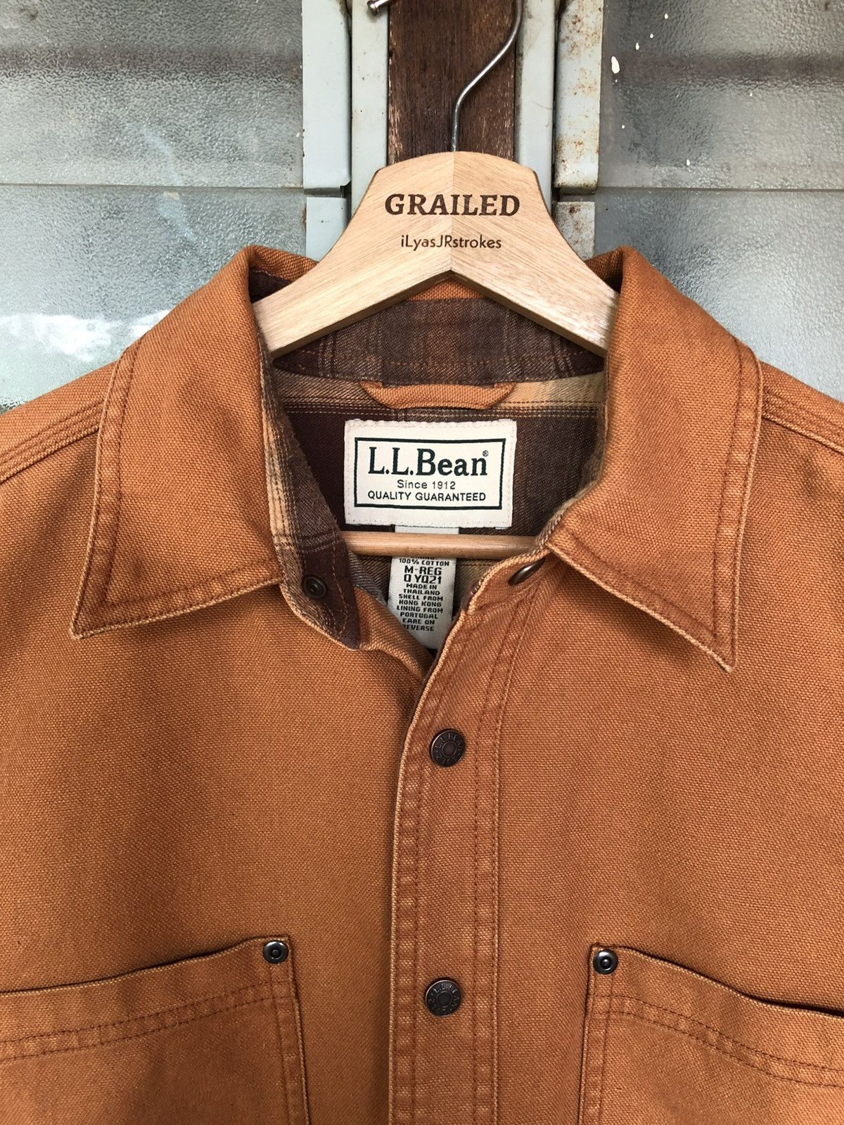 L.L. Bean Vintage 90's L.L. Bean Flannel Lined Canvas Work Jacket Size US M / EU 48-50 / 2 - 5 Thumbnail