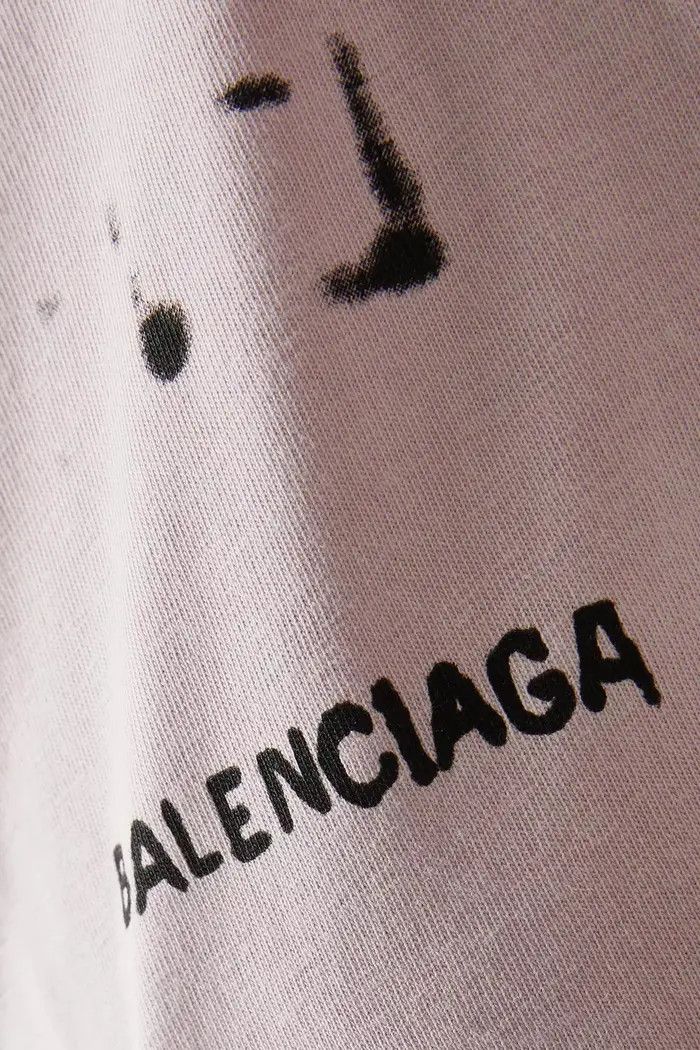 Balenciaga o1s1wg110126 Hand-Drawn T-Shirt Large Fit in Light Pink Size XXS / US 00 / IT 34 - 6 Thumbnail