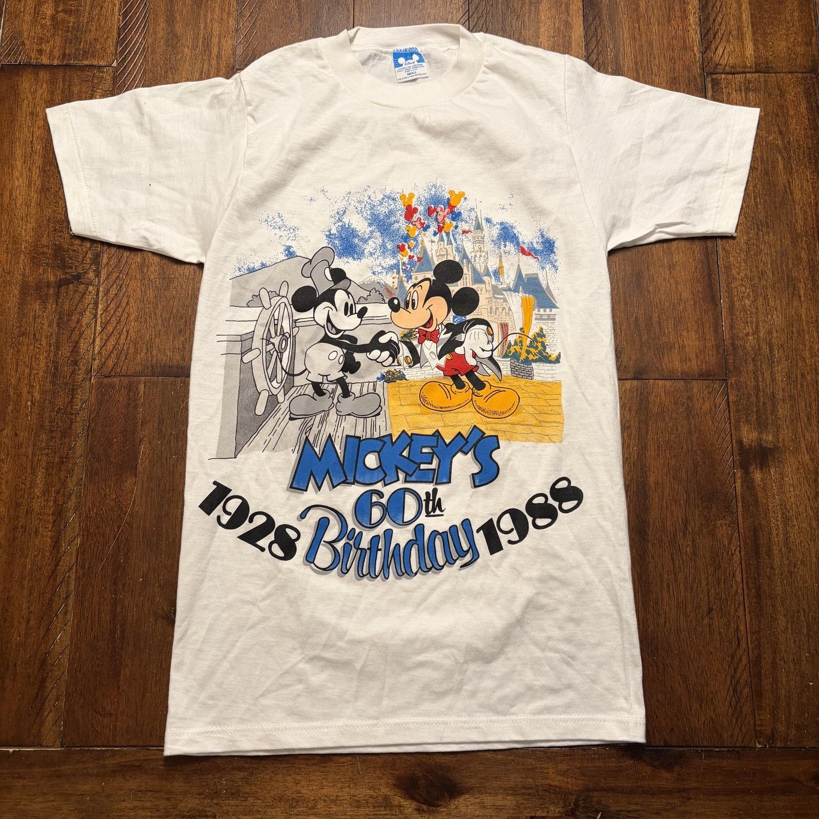 Disney Vtg Disney Mickey Mouse Shirt Mens Small 60th Birthday 1988 Size US S / EU 44-46 / 1 - 2 Thumbnail