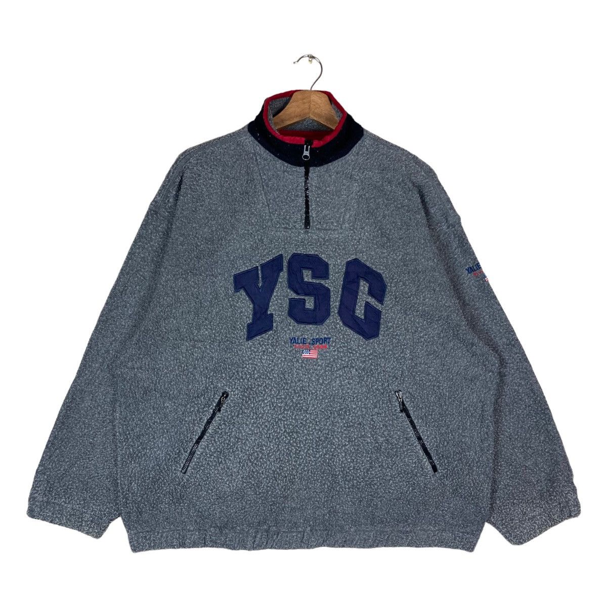 Vintage Vintage Yalie Club YSG Quarter Zip Pullover Jumper Fleece Size US M / EU 48-50 / 2 - 1 Thumbnail