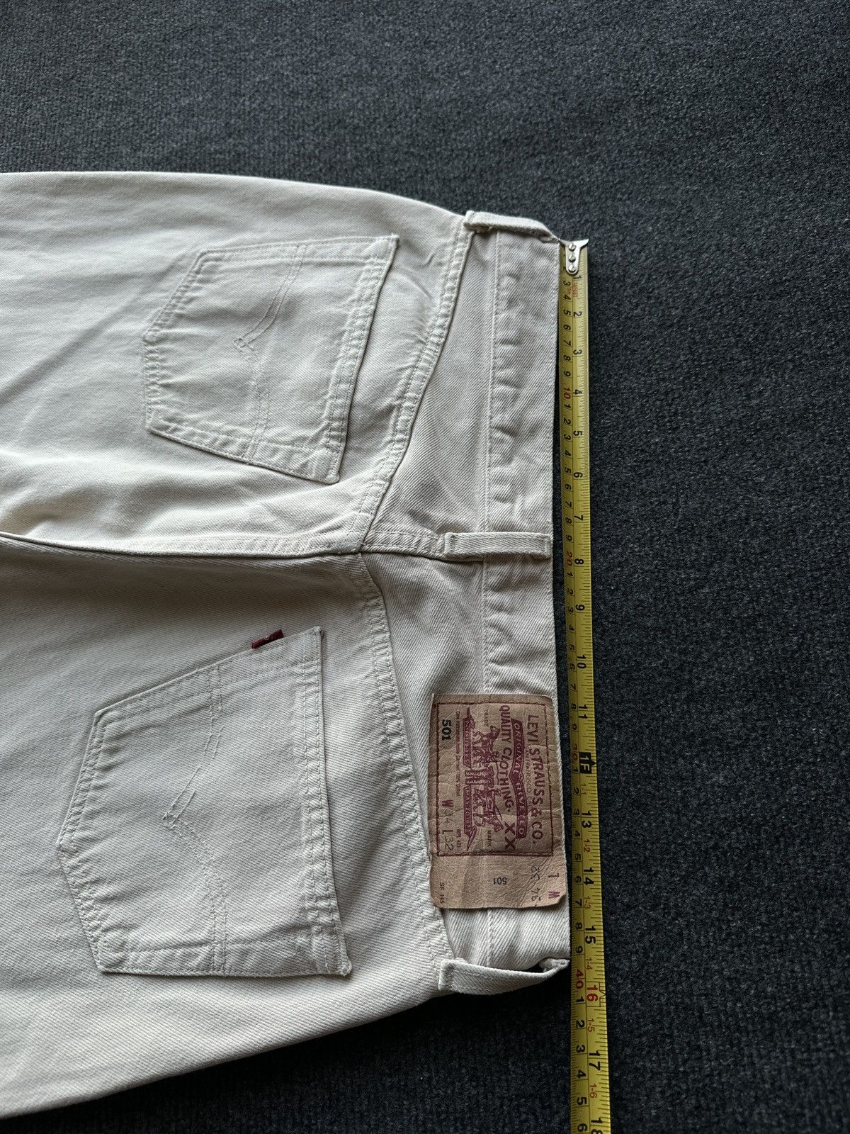 Levi's BEIGE 🚨VNTG USA MADE 90s Levis Jeans 501 y2k Denim Size US 32 / EU 48 - 15 Thumbnail