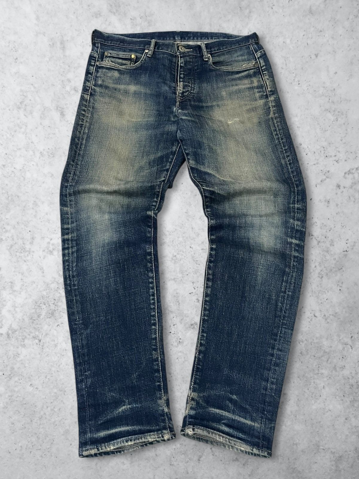 Number (N)ine Vintage Nano Universe Button Fly Blue Wash Loose Taper Jeans Size US 32 / EU 48 - 7 Thumbnail