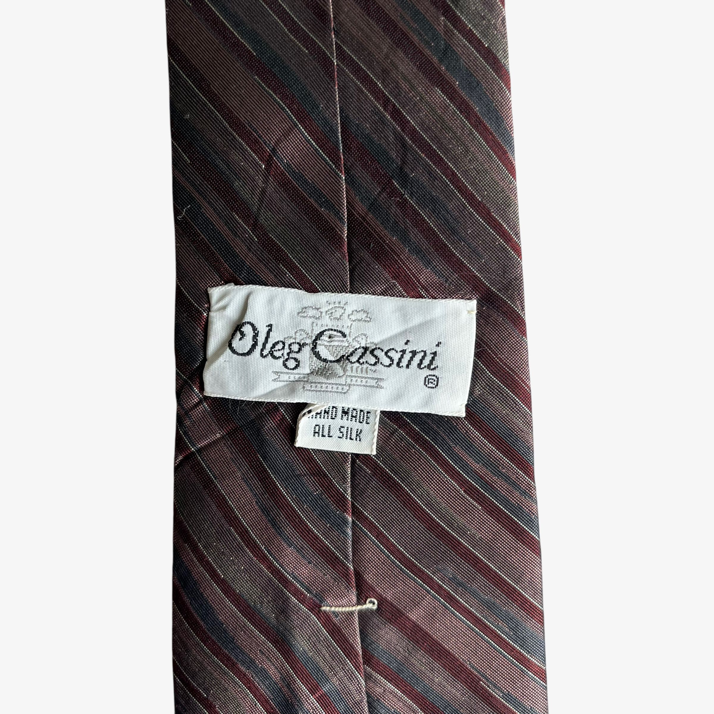 Oleg Cassini Vintage 80s Oleg Cassini Abstract Striped Silk Tie Size ONE SIZE - 2 Thumbnail