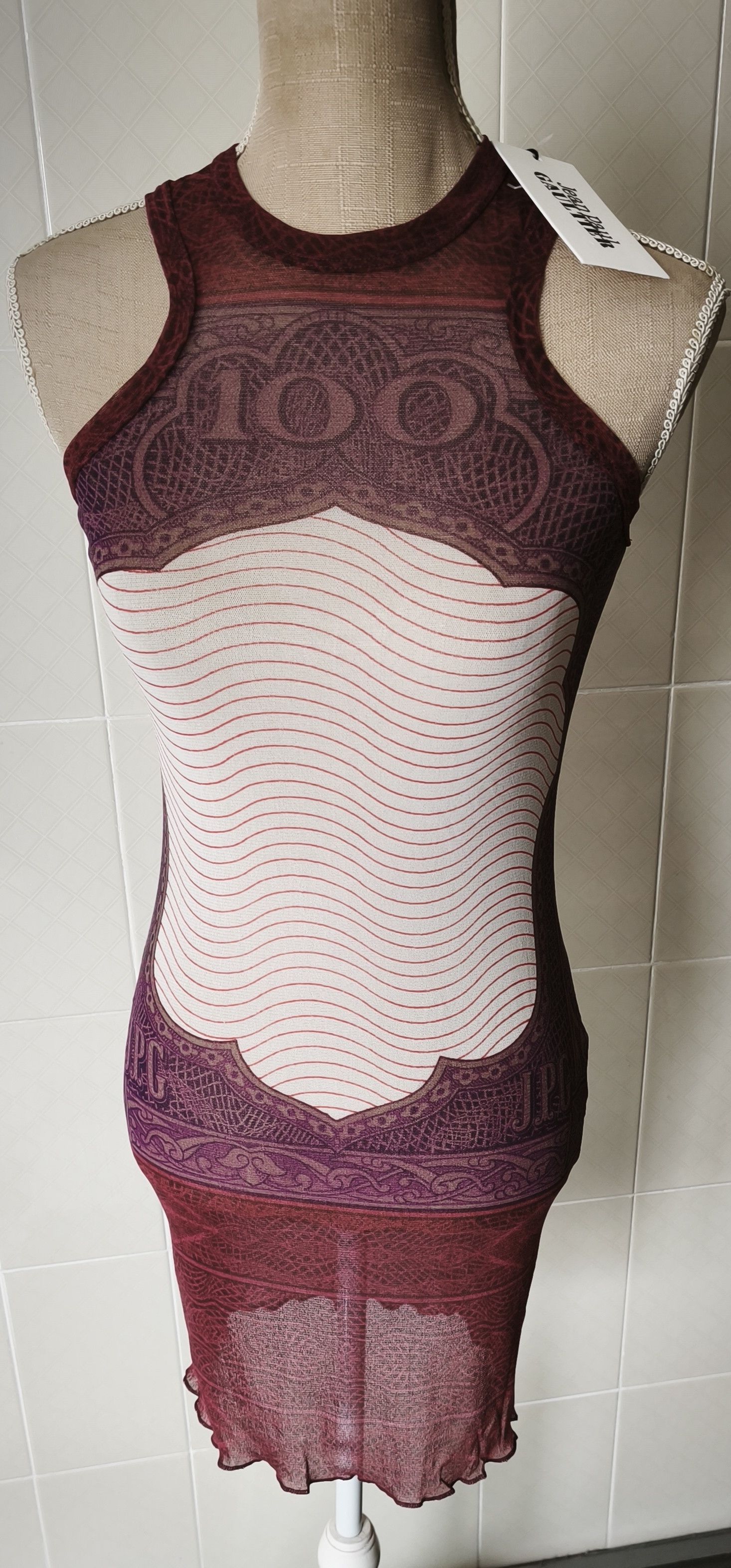 Jean Paul Gaultier Cartouche short dress in purple and burgundy Size M / US 6-8 / IT 42-44 - 1 Thumbnail