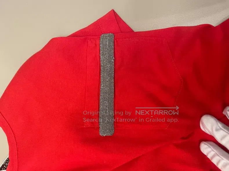 Brunello Cucinelli Brunello Cucinelli Red Cotton T-Shirt Size S / US 4 / IT 40 - 3 Thumbnail