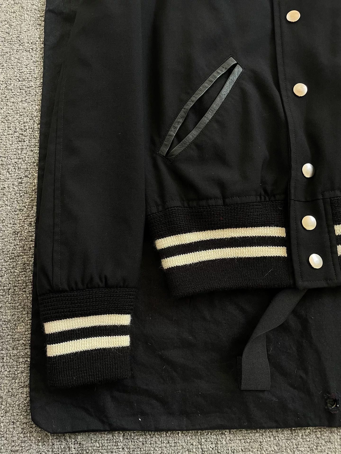 Saint Laurent Paris Saint Laurent Black Baseball Jacket SLP13. Size US M / EU 48-50 / 2 - 4 Thumbnail