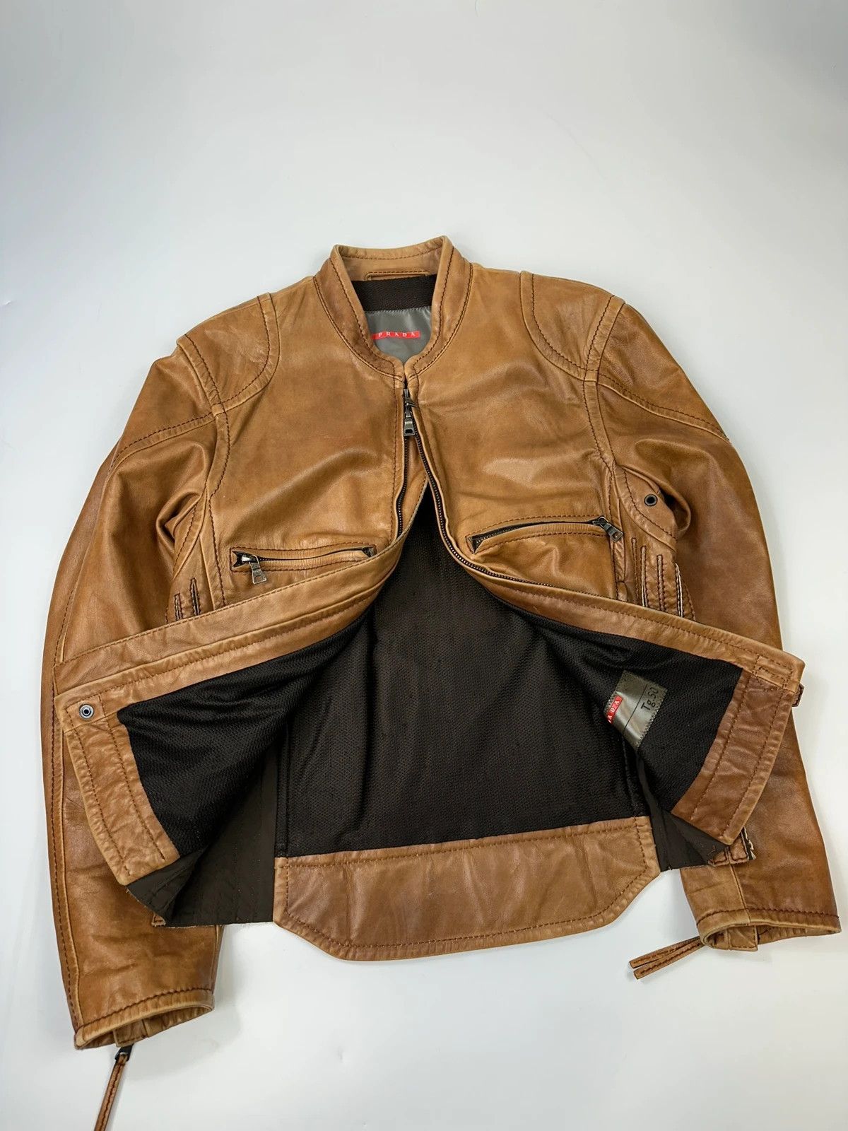 Prada Prada Sport 00’s Sample Brown Leather Jacket CowBoy Size US M / EU 48-50 / 2 - 11 Thumbnail