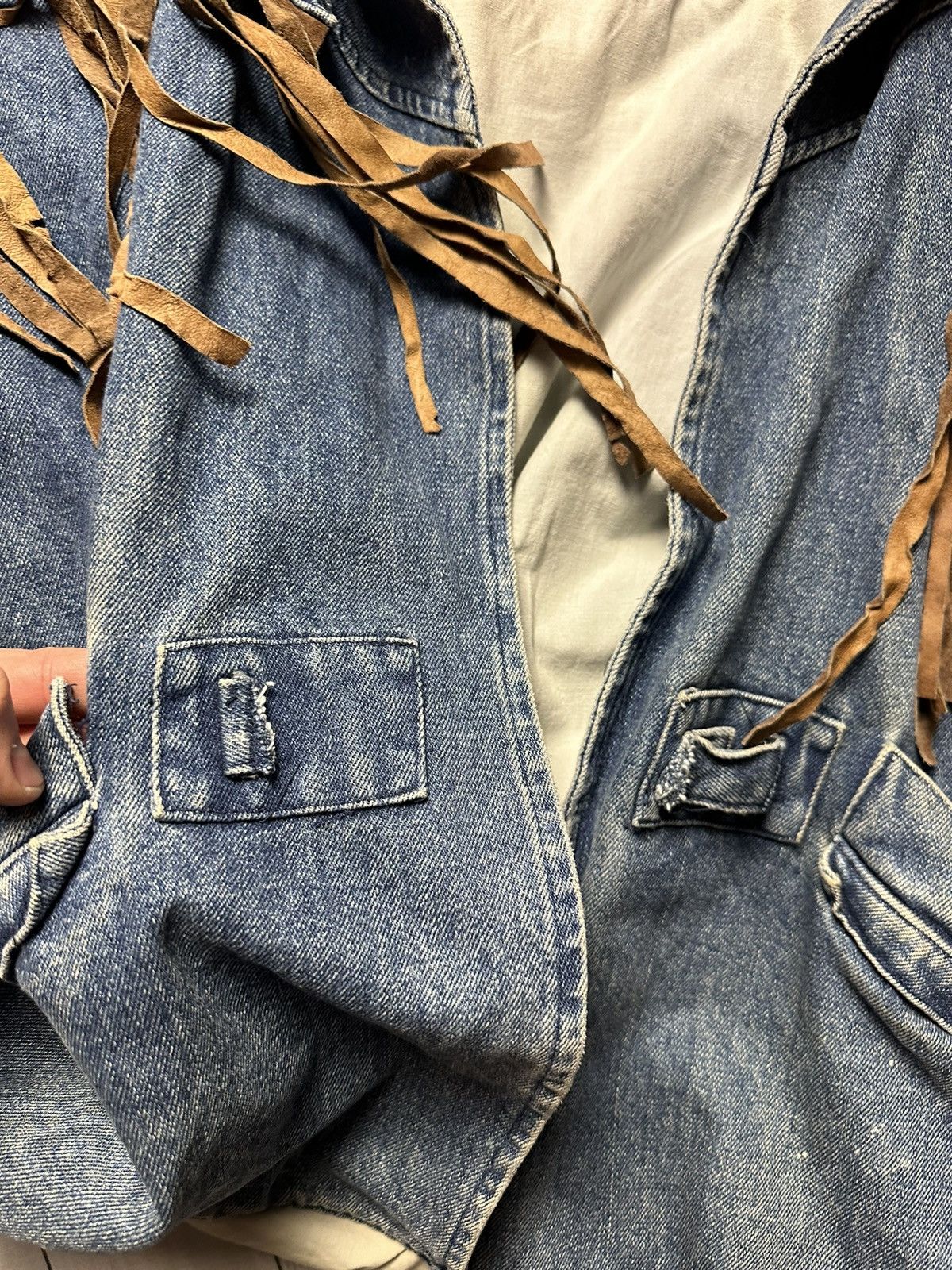 Other Vintage Denim Cowboy jacket size M distressed jeans rare Size US M / EU 48-50 / 2 - 8 Thumbnail