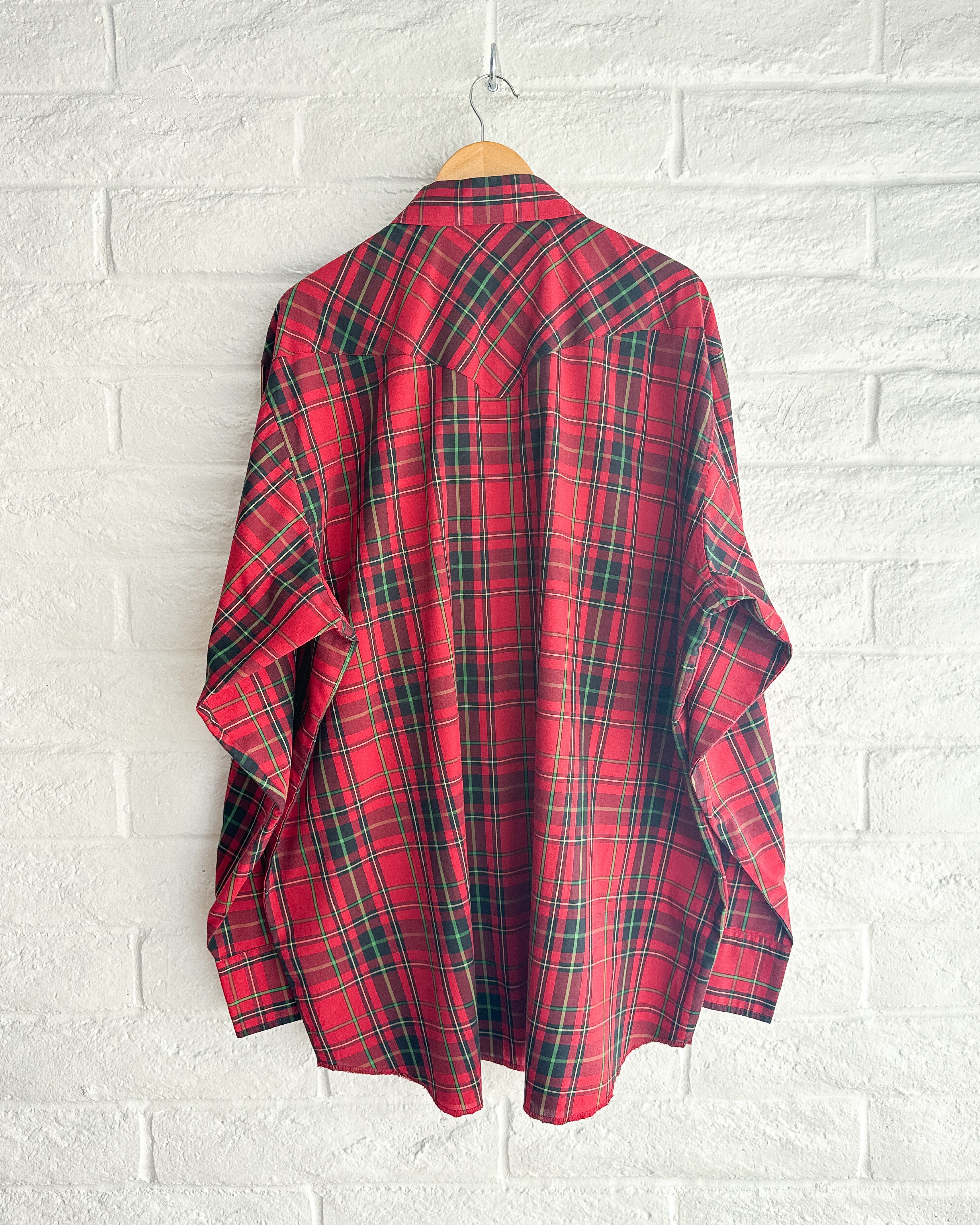 Vintage Vintage 90s Rustler X Long Tails Western Shirt Plaid 3XLT Size US XXL / EU 58 / 5 - 4 Thumbnail
