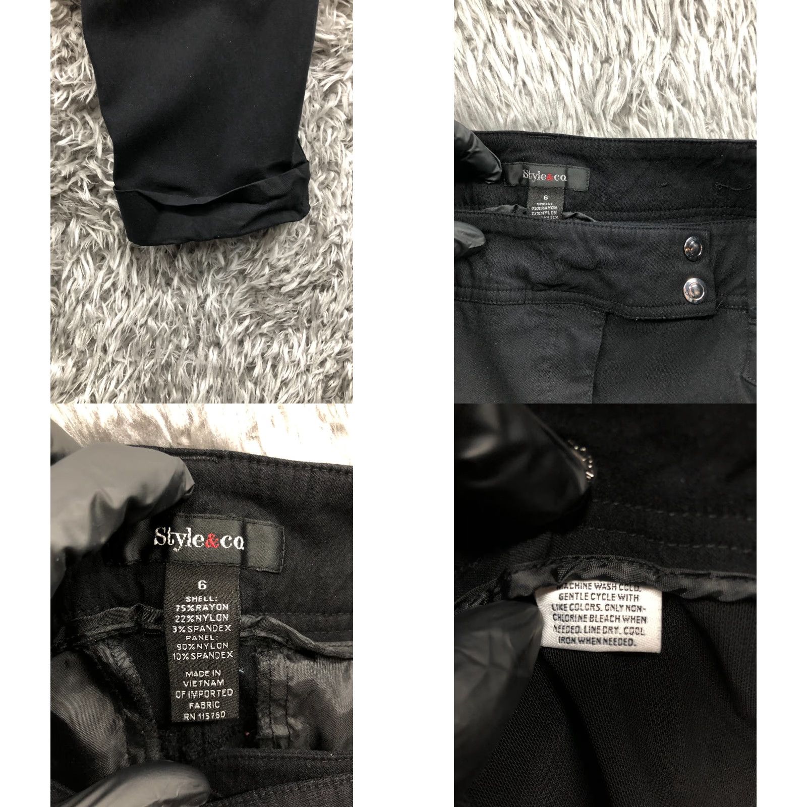 Vintage Style & Co Capri Pants Size 6 Womens Mid Rise Dark Wash Black Capri Pants Regular Rise 6 Black Womens Style & Co Size 28" / US 6 / IT 42 - 8 Thumbnail