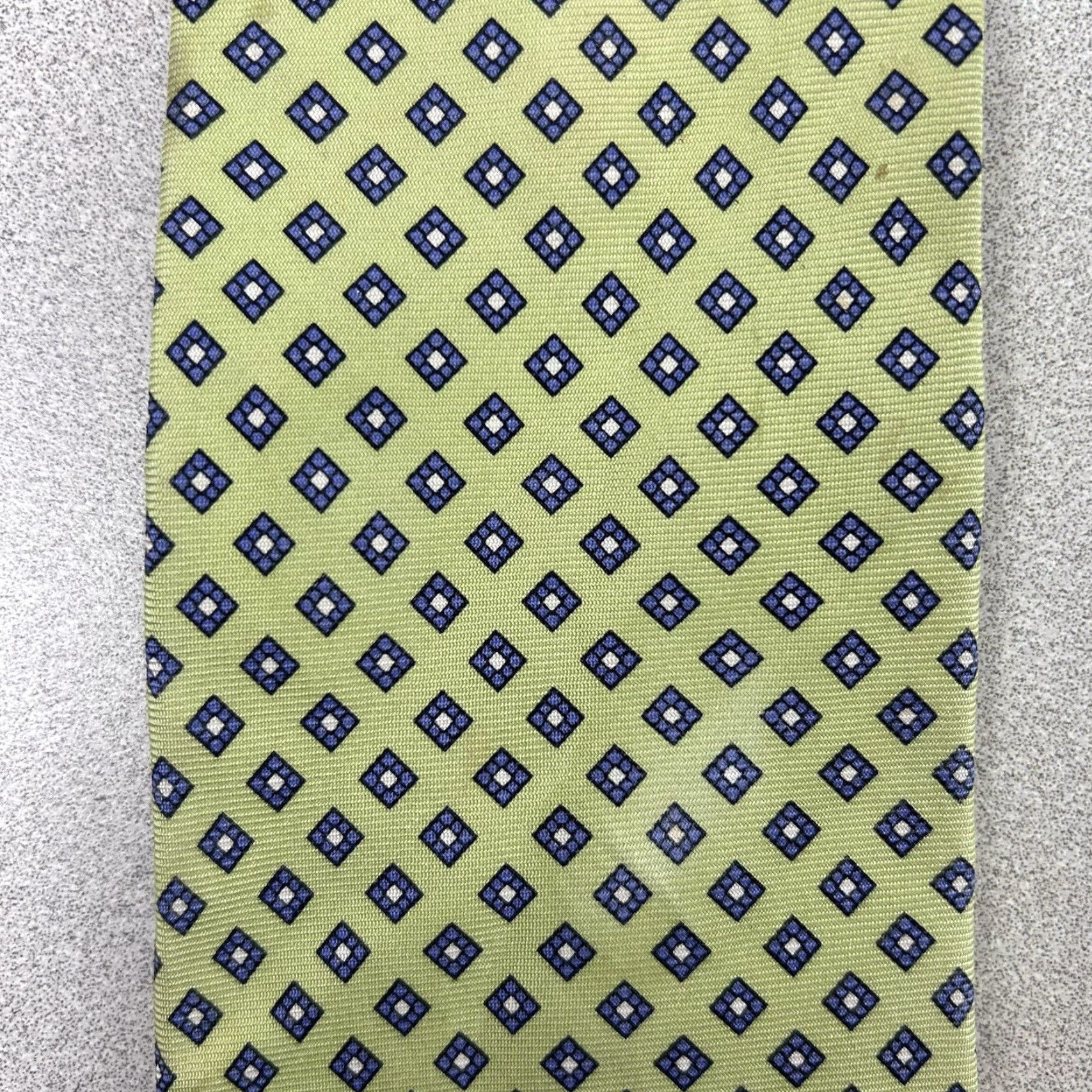 Brooks Brothers VINTAGE Brooks Brothers Tie Silk Green Geometric 61” Stain Resistant Made in USA Men Classic Pointed Size ONE SIZE - 3 Thumbnail