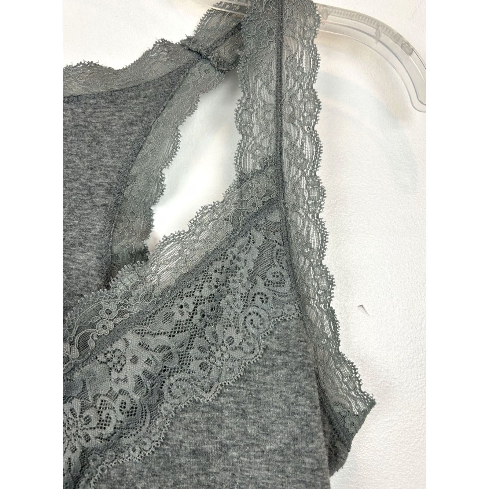 Gap VINTAGE Y2K Gap Tank Top Lace Camisole Womens Large Gray Bella Swan Festival Grunge Goth Size L / US 10 / IT 46 - 3 Thumbnail